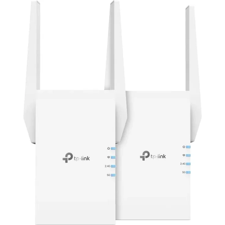 TP-Link RE705X Duo Pack, WLAN Repeater mit Wi-Fi 6 Technologie, nahtloser OneMesh Integration und intelligenten Signal-Anzeigeleuchten