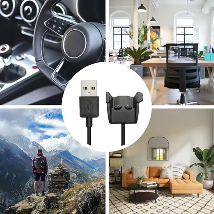 kwmobile USB-Ladekabel für Garmin Vivosmart HR / Approach X40 Schwarz – Bild 6