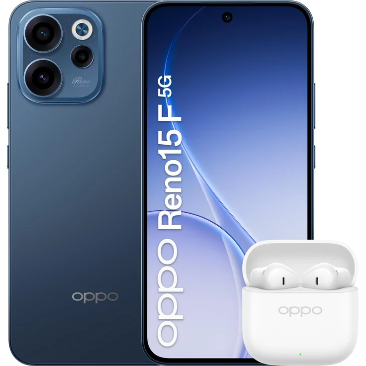 OPPO RENO 15F 5G BUN BUDS3 BK () (256 GB, Black, Twilight Black, 6.57", Dual SIM, 5G), Smartphone, Schwarz – Bild 1