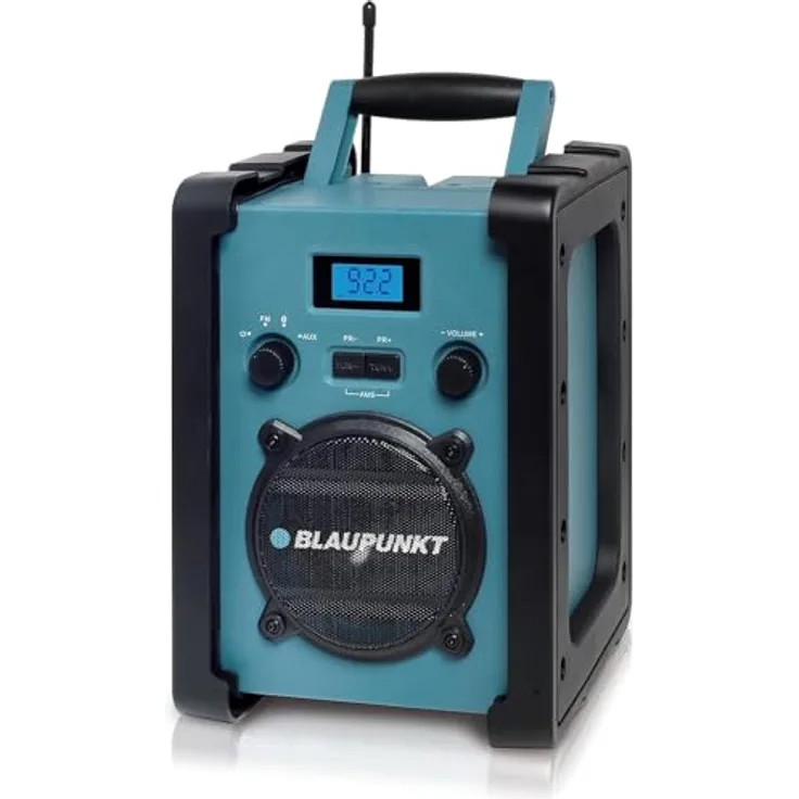 Blaupunkt BSR 30 Baustellenradio mit Akku – Tragbares Radio mit Bluetooth 5.3 robust (AUX-IN, 10 Watt RMS, Schutzklasse IPX5)