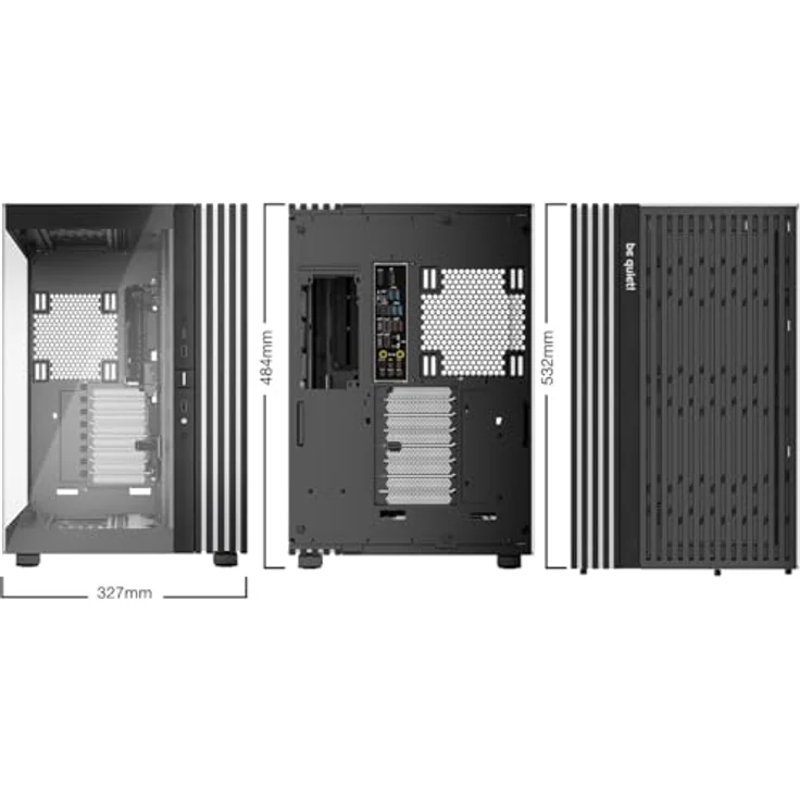 be quiet! Light Base 900 DX Black PC-Gehäuse, massiver ARGB LED-Streifen, dual Chamber Design, E-ATX Mainboard kompatibel – Bild 2