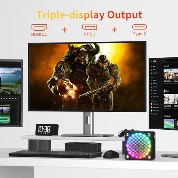 AWOW HA7 Gaming Mini PC AMD Ryzen 7 7840HS, 32 GB DDR5 5600 MHz RAM, 1TB M.2 NVM ESSD, 4K Triple Display, WiFi6, 2.5G LAN, Mini Gaming PC – Bild 4