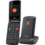 Gigaset GL590 GSM - Senioren GSM Handy Aufklappbar - SOS-Funktion - einfache Bedienung mit 2,8" Farbdisplay - Hörgerätkompatibel, Mobiltelefon 32MB Speicher - Vertragsfrei, schwarz
