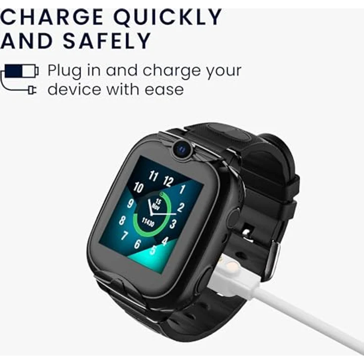 kwmobile USB Kabel Charger für Xplora XGO 2, 60 cm Ladekabel in Weiß - Smart Watch Ersatzkabel für Fitnesstracker – Bild 2