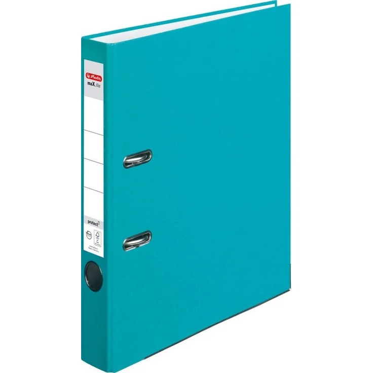 Herlitz Aktenordner maX.file protect A4 5cm türkis, mit Hebelmechanik und FSC-Zertifikat – Bild 1