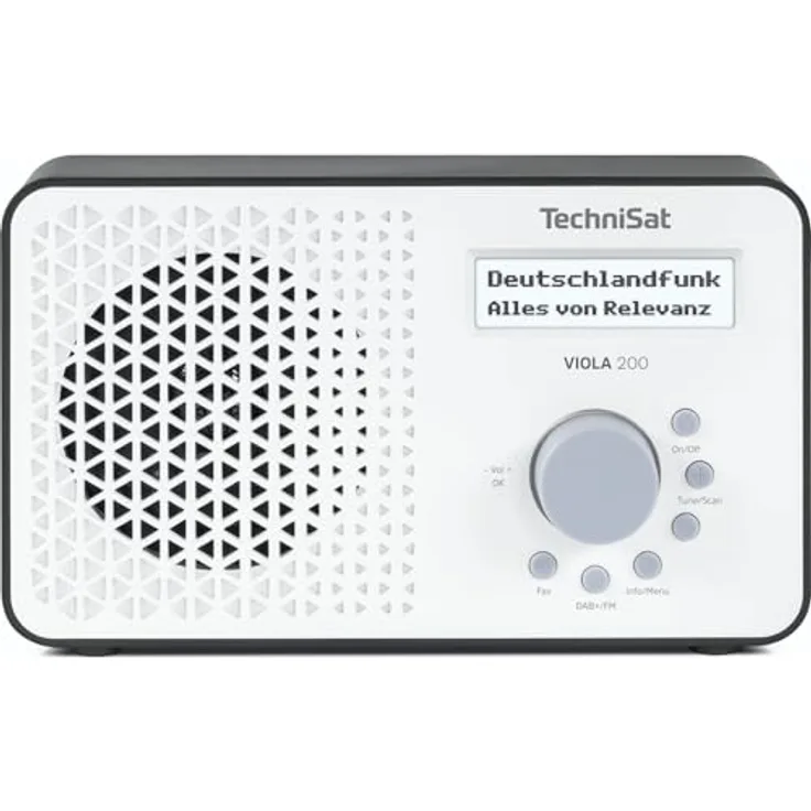 TECHNISAT Viola 200, Portables DAB+ Digitalradio mit UKW/RDS, Netz- und Batteriebetrieb, Weiß/Schwarz