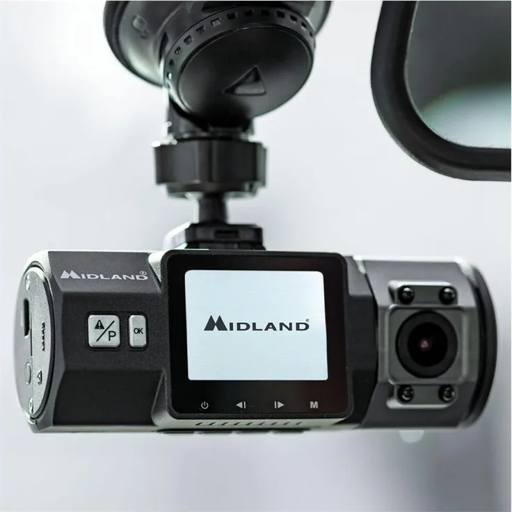 Midland Überwachungskamera I2MDLACTC02507, Full HD, 2 MP, 120° Blickwinkel, Schwarz, kompatibel mit MicroSD bis 64 GB