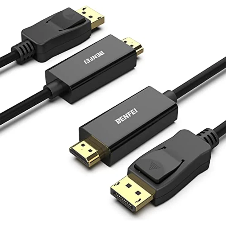 BENFEI 4K DisplayPort auf HDMI Kabel 1,8m, 2 Stück Einwegübertragung DisplayPort DP-auf-HDMI-Kabel High Speed Verbindungskabel Kompatibel mit HDTV Monitor Laptop HP DELL AMD NVIDIA usw – Bild 1