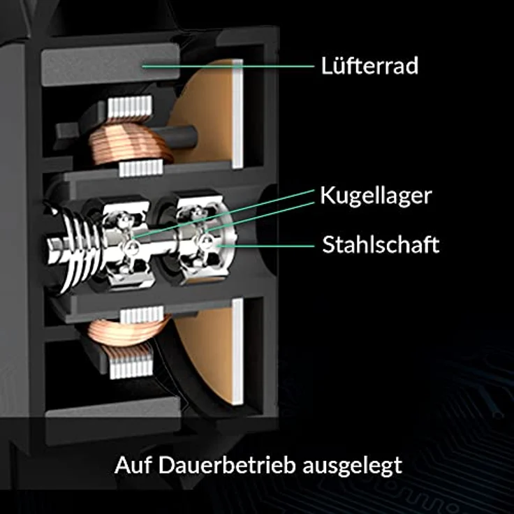ARCTIC P12 PWM PST CO - 120 mm PWM PST Gehäuselüfter optimiert für statischen Druck und Dauerbetrieb, Doppelkugellager, 200-1800 U-min. - Schwarz – Bild 5