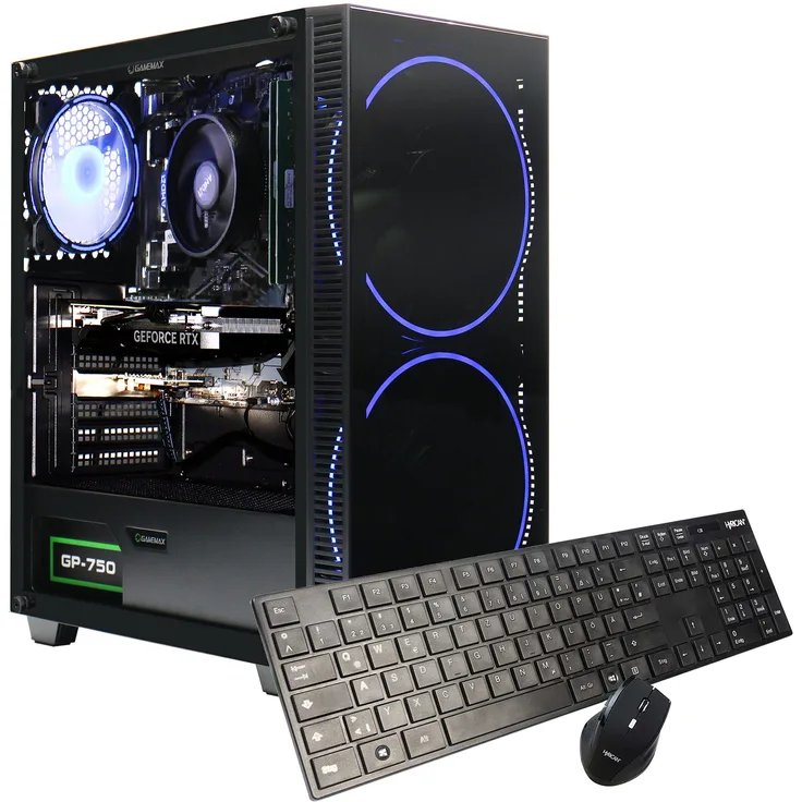 GAMEMAX Gaming-PC Black Hole 7811, Intel Core i5-14400F, 16GB RAM, 1TB SSD, GeForce RTX 5060Ti (16GB), Windows 11