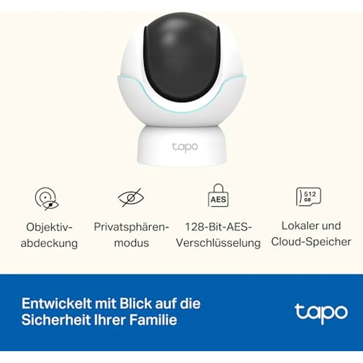 TP-Link Tapo C840 BabyCam, Netzwerkkamera mit Doppellinse, 2560 x 1440 Pixels, Bewegungserkennung, Schlafanalyse, Nachtlicht, Smart-Home-kompatibel, Weiss – Bild 16