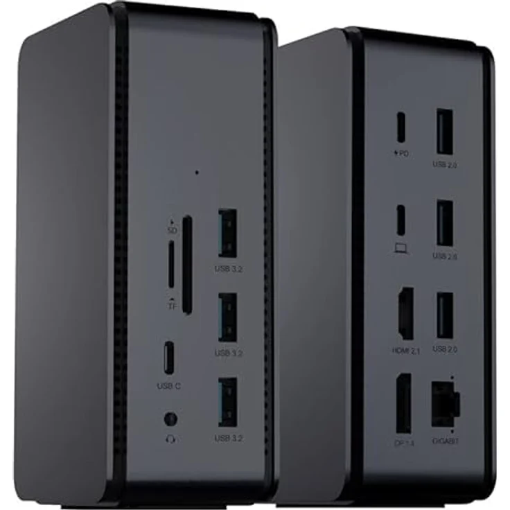 ProXtend USB4 Dual 8K Dockingstation, Dunkelsilber – Bild 3