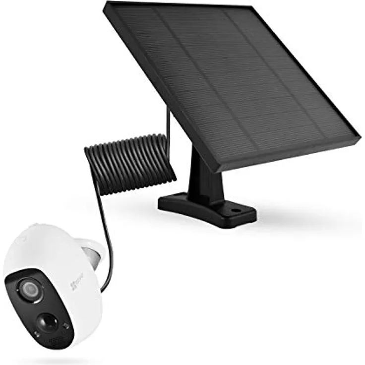 LEICKE Solarpanel kompatibel mit EZVIZ Outdoor Kameras C3A, wetterfest, einstellbare Halterung, unterbrechungsfreie Energieversorgung