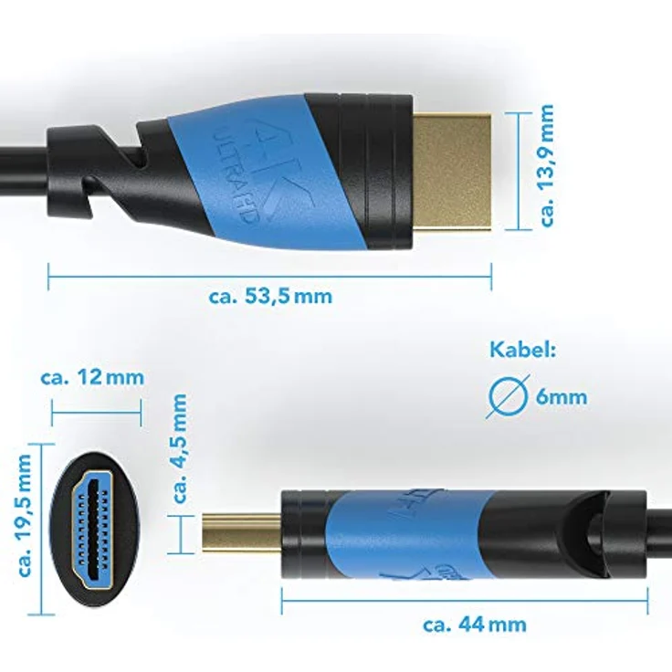 10m | HDMI-Kabel 2.0 a/b | 4K Ultra HD 2160p / Full HD 1080p | 3D / ARC / CEC | Ethernet | TV | PC/ Notebook | von JAMEGA – Bild 7