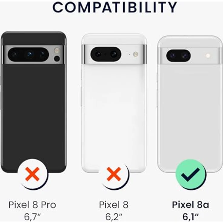 kwmobile Displayschutzfolie für Google Pixel 8a, 3er Set in transparent - kratzfest und ultraklar – Bild 5