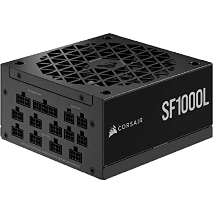 Corsair SF1000L Vollmodulares, Geräuscharmes SFX-Netzteil - ATX 3.0- Und PCIe 5.0-Kompatibel - Leiser 120-mm-PWM-Lüfter - 80 Plus Gold-Effizienz - Null-Drehzahl-Modus - 105°C-Kondensatoren - Schwarz – Bild 1