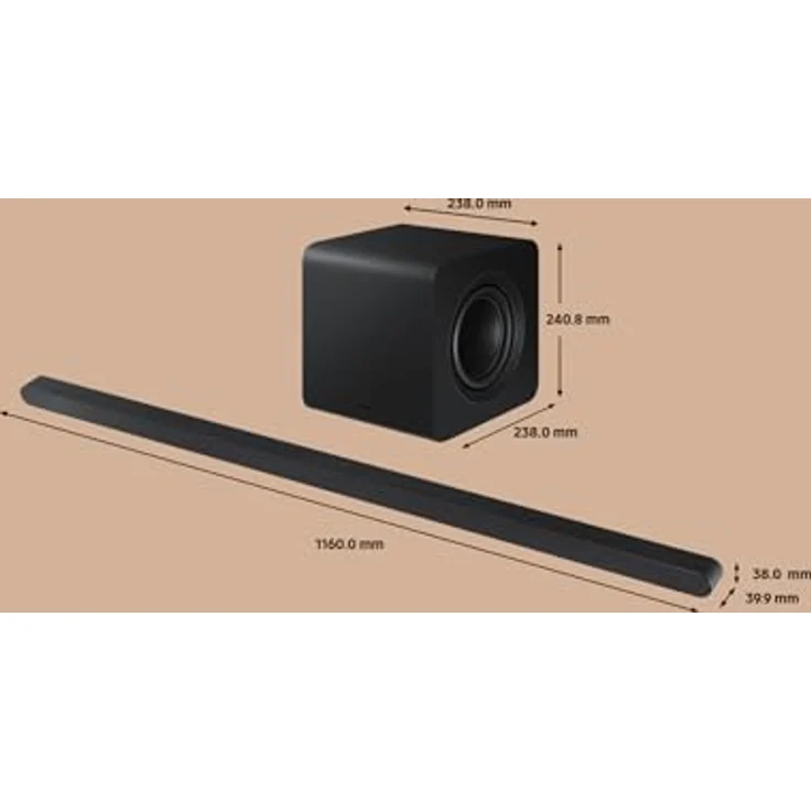 Samsung Soundbar HW-S800/DF - Ultra Slim-Design, Dolby Atmos kabellos, Q-Symphony, 3.1.2 Kanäle und SpaceFit Sound Pro – Bild 5