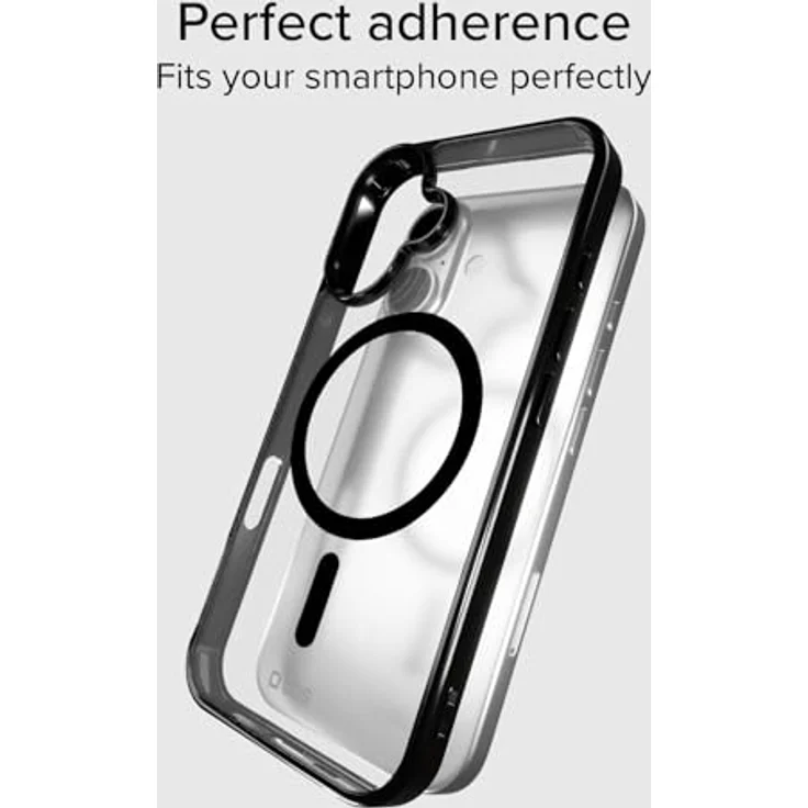 SBS Mag Frame Case für iPhone 16, MagSafe Schutzhülle, flexibel, stoßfest, kratzfest, transparent mit schwarzen Kanten – Bild 3