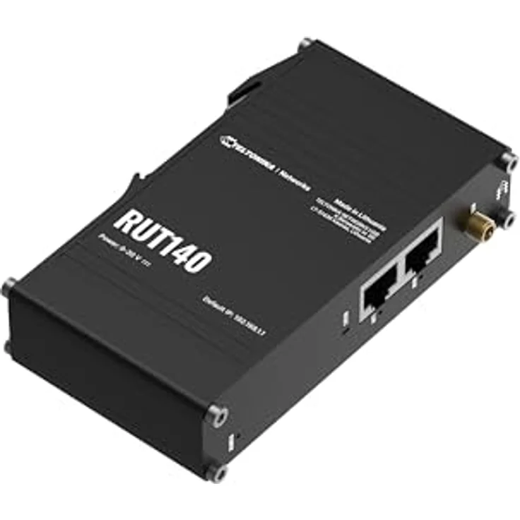 Teltonika RUT140, industrieller Ethernet-Router mit 2 x 10/100 Mbit/s Ports und Wi-Fi 4, Schwarz – Bild 2