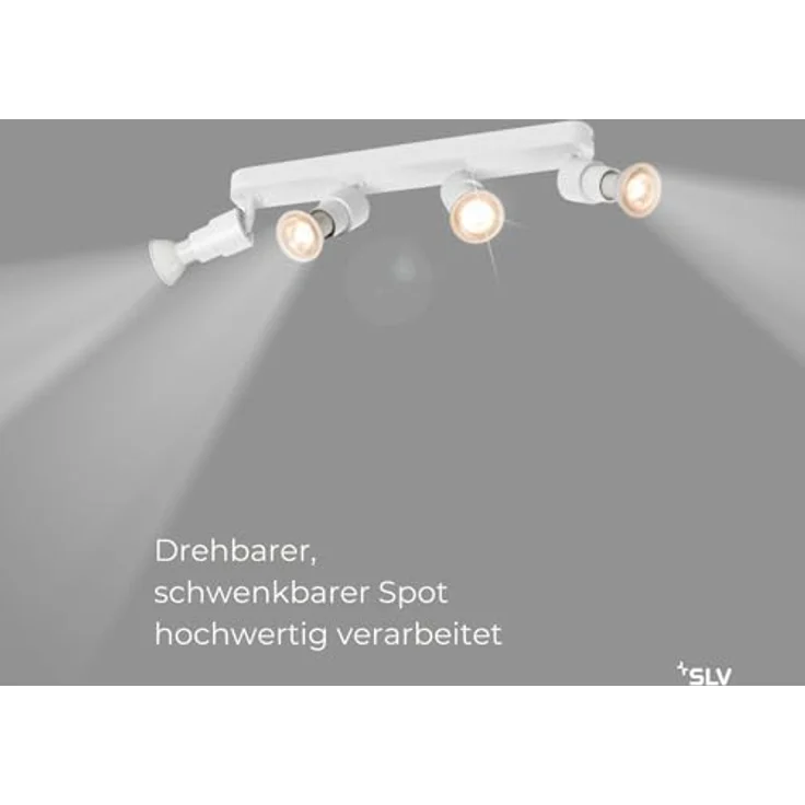 SLV PURI 2.0 BASIC, Deckenleuchte, Wandleuchte, Weiß - Flexibel dreh- und schwenkbar, reduzierter industrieller Look, inkl. Dekoring (max. 5cm) – Bild 3