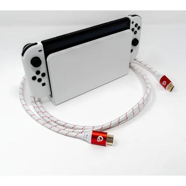 OEHLBACH GAMING New Game Red HDMI 2.1b Kabel, 2 Meter, Ultra High Speed, 8K@60Hz, eARC, ALLM, VRR, DSC, Weiß, kompatibel mit PS5, Xbox Series X/S, Nintendo Switch, PC – Bild 2