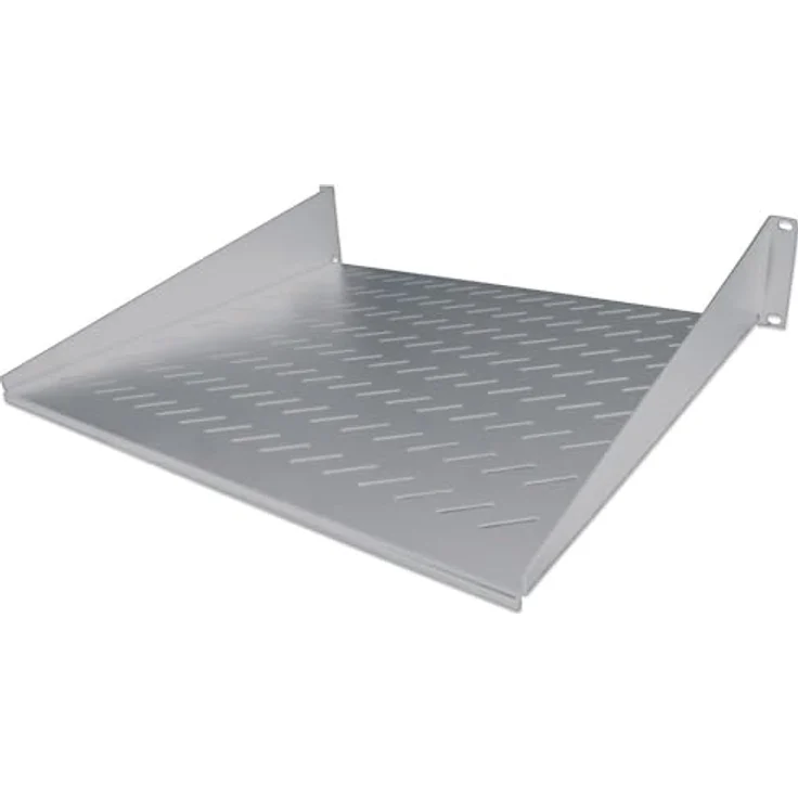Intellinet 19'' Fachboden zur Frontmontage 2 HE ( Montage an den beiden vorderen Profilschienen ) 400 mm Tiefe perforiert grau 712224 – Bild 2