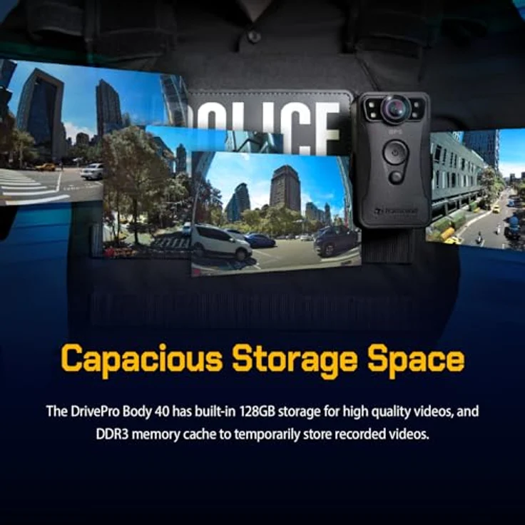 Transcend DrivePro Body 40, 128GB 2K QHD Bodycam mit WLAN, Bluetooth, GPS, spritzwassergeschützt, Schwarz – Bild 4