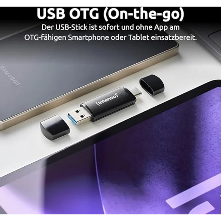 Intenso Flex Line USB-Stick 128 GB, Dual USB-Stick 3.2 Gen 1x1 mit USB-C & USB-A, 70 MB/s, schwarz – Bild 4