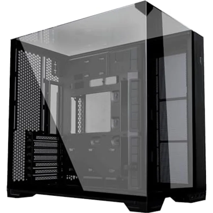 Lian Li O11 Vision Compact Gaming PC Gehäuse ATX Schwarz - Midi Tower PC Gehäuse mit Tempered Glass, bis zu 360 mm Radiatoren