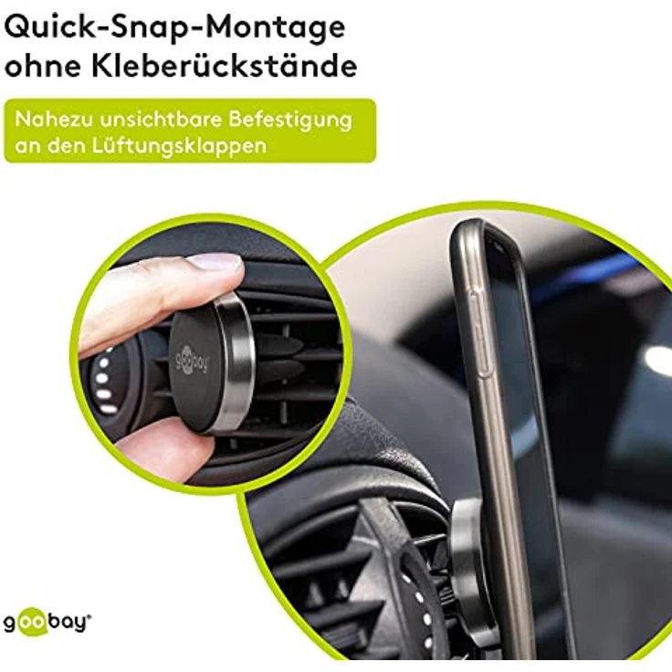 Goobay 38685 Magnethalterungs-Set Universal im Slim Design für Smartphone Auto schwarz-silber – Bild 8