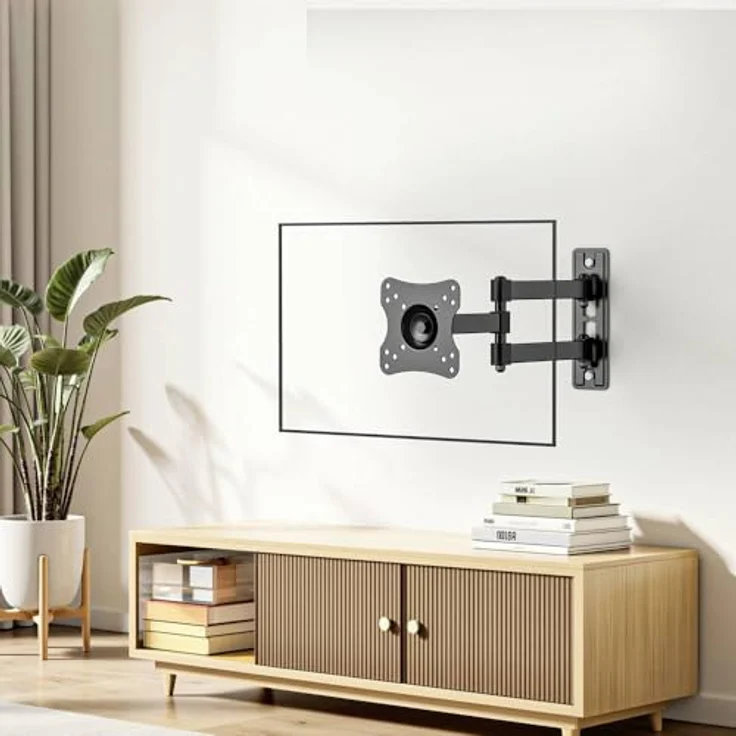 SpeaKa Professional Monitor-Wandhalterung SP-MM-1100, neigbar und schwenkbar für Displays 25,4 cm (10) - 81,3 cm (32), Schwarz – Bild 2