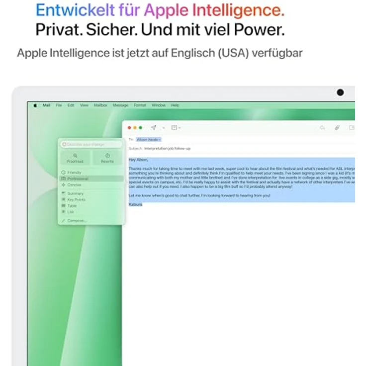 Apple iMac 24" (2024), MWUE3D/A, Apple M4 8-Core GPU, 16 GB RAM, 256 SSD, Grün – Bild 3