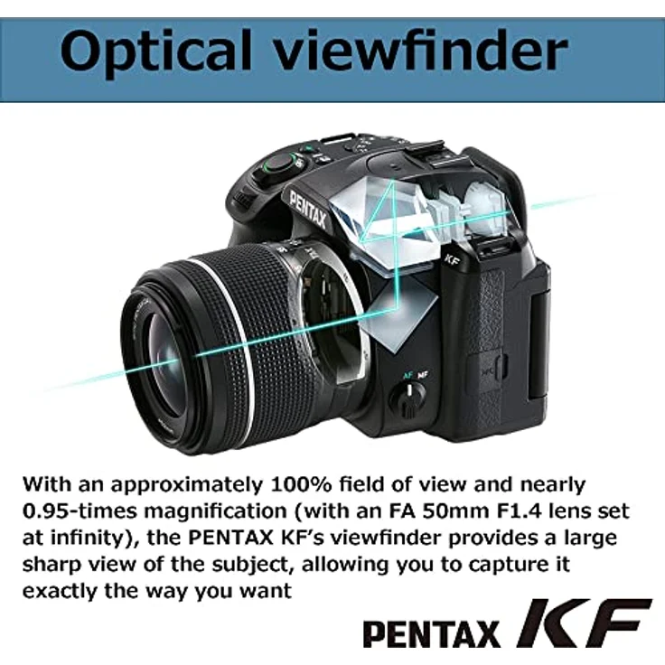 Pentax KF APS-C digitales SLR-Kamerakit mit 18-55 mm WR Zoomobjektiv, staubdicht, wetterfest, Vario-LCD-Display, schwarz – Bild 5