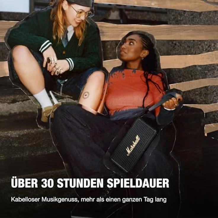 Marshall Middleton II, Tragbarer Bluetooth-Lautsprecher mit über 30 Stunden Spielzeit, wasserdicht nach IP67 – Schwarz und Messing – Bild 2
