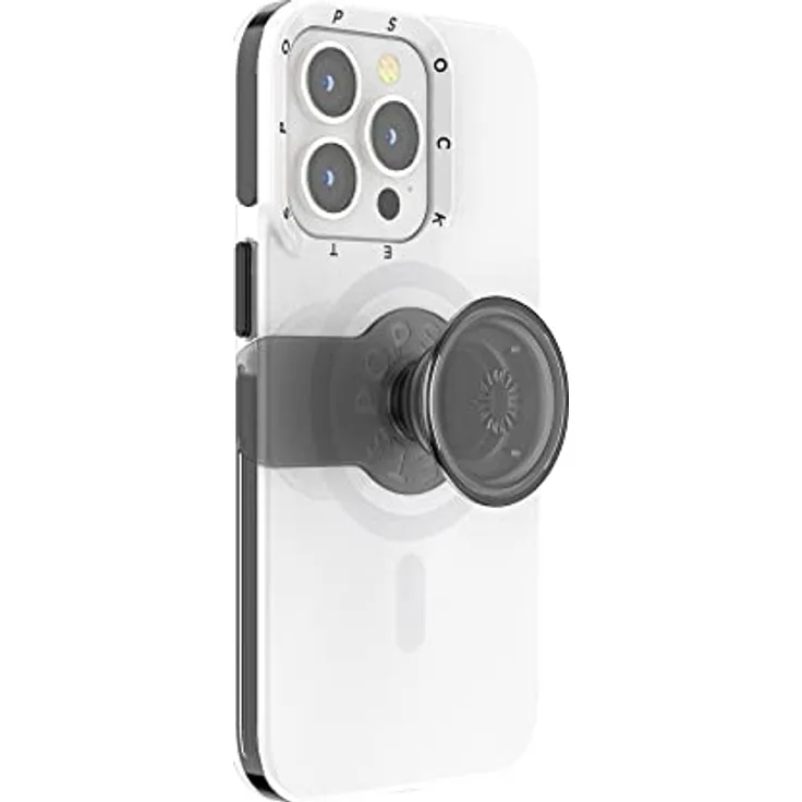PopSockets: PopCase für MagSafe - Hülle für iPhone 13 Pro mit Abnehmbarem PopGrip Slide Sockel und Griff mit Austauschbarem Top - White