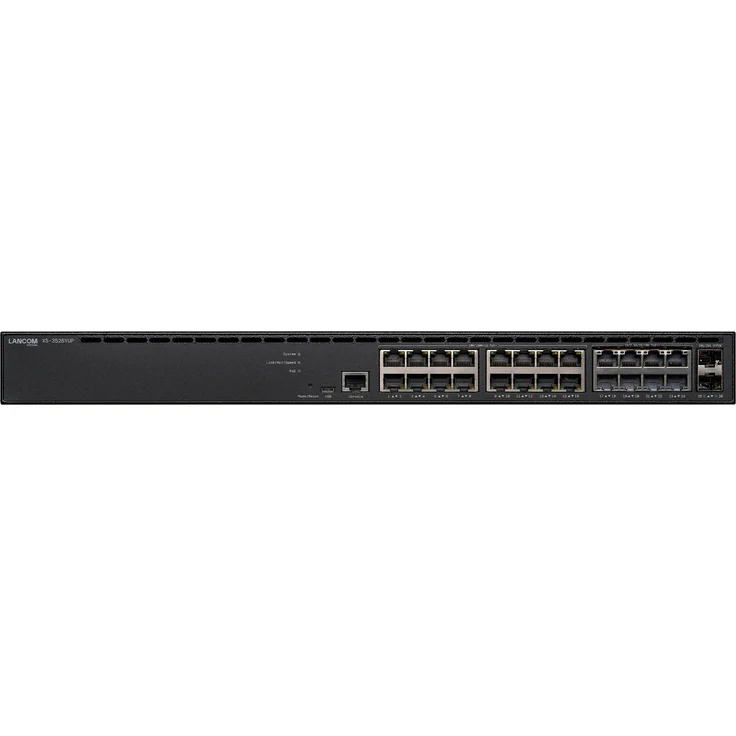 Lancom Systems XS-511x, Netzwerk Switch mit 26 Ports, VLAN-Unterstützung und robustem Metallgehäuse, Schwarz