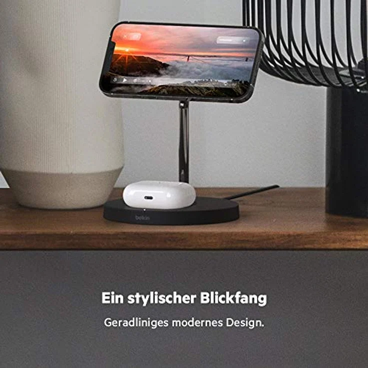 Belkin BOOST CHARGE PRO Drahtloser 2-in-1-Ladeständer mit MagSafe schwarz – Bild 6