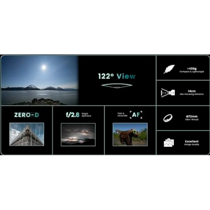 Laowa 12mm f/2.8 Lite Zero-D FF, Weitwinkel-Objektiv für Sony FE mit Rück- und Frontdeckel, Schwarz – Bild 5