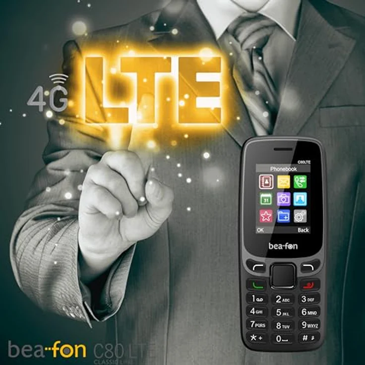 Beafon Bea-Fon C80 4G Black Unlocked, Seniorenhandy mit klarer Design und hochwertigen Funktionen – Bild 3
