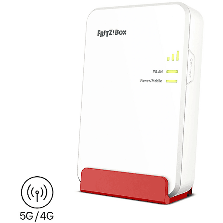 FRITZ! FRITZ!Box 6860 5G v2, WLAN Mesh-Router mit Wi-Fi 6, 3000 Mbit/s, DECT-Basis, IP54 wetterfest