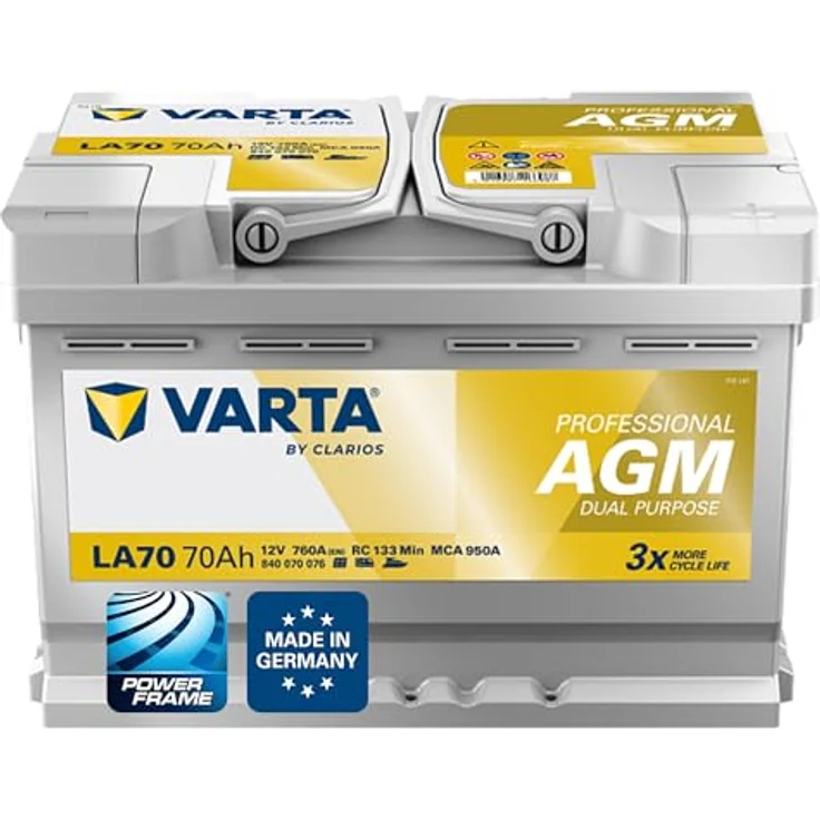 VARTA Professional AGM Dual Purpose LA70, Starterbatterie 12V 70Ah 760A/EN B13 – Bild 1