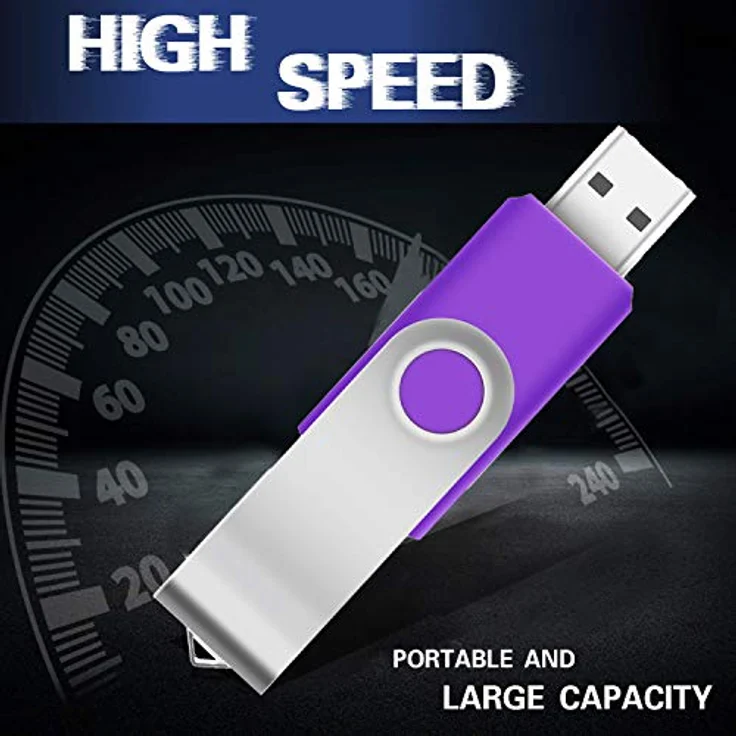 AreTop USB-Sticks 16GB, 10 Stück USB 2.0 Speichersticks mit 360-Grad-Drehung, mehrfarbig, High Speed Datenspeicher – Bild 2