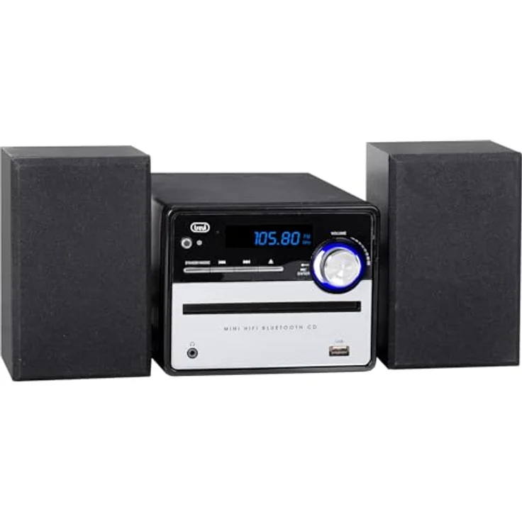 Trevi HiFi-Stereo HCX 10F6, Kompaktanlage mit digitalem PLL FM Stereo Tuner, CD/MP3-Player, Bluetooth, 20 W Ausgangsleistung, schwarz – Bild 3