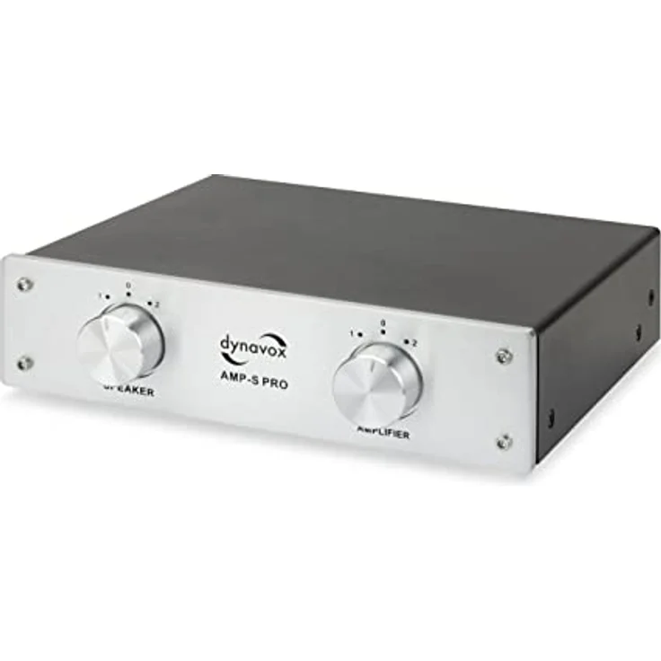 Dynavox AMP-S Pro, Verstärker- und Lautsprecher-Umschalter in Metallgehäuse, für Stereo- und Surround-Verstärker, Verbindung über Bananenstecker oder Klemmanschluss, Silber – Bild 3