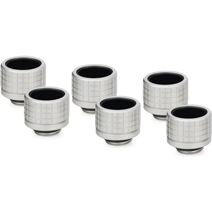Thermal Grizzly DeltaMate Fitting HT16, Wasserkühlung mit Matt Nickel Finish, 6er Pack