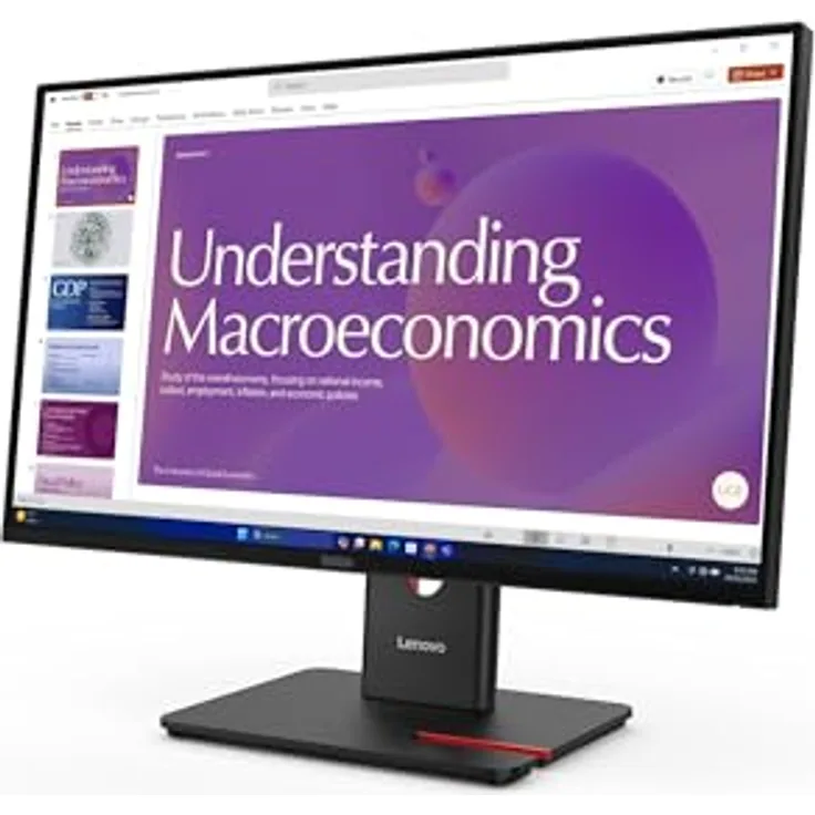 LENOVO ThinkVision T24D-40, 23,8 Zoll Full-HD Business Monitor mit 6 ms Reaktionszeit und 120 Hz, Schwarz