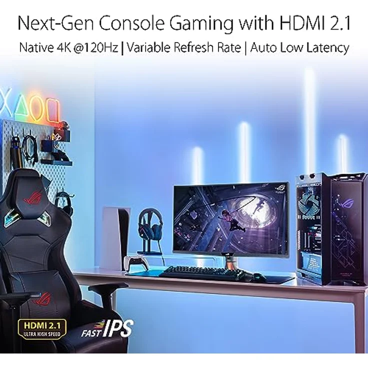 ASUS ROG Swift PG32UQXR 32 Zoll 4K UHD Gaming Monitor - 160 Hz, 1ms GtG, Adaptive Sync, FreeSync, DisplayHDR 1000 - Fast-IPS FALD, Quantum Dot, Schwarz – Bild 5