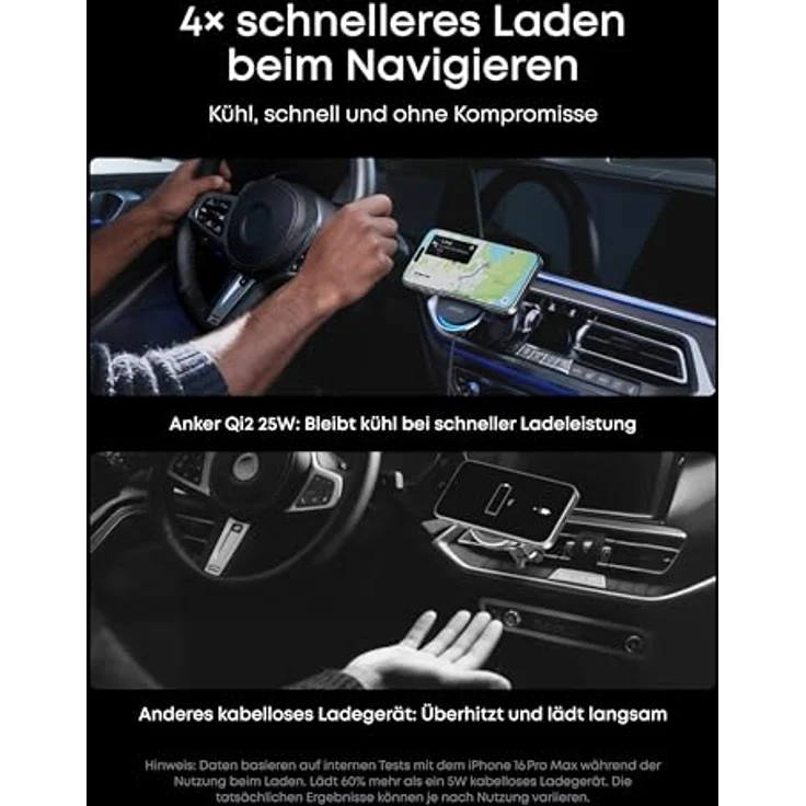 Anker Prime Magsafe Kfz-Ladegerät, Qi2 25W mit TEC-Aktivkühlung, starke Magnete und Lüftungshalterung für iPhone 17–12, 60W Adapter – Bild 5