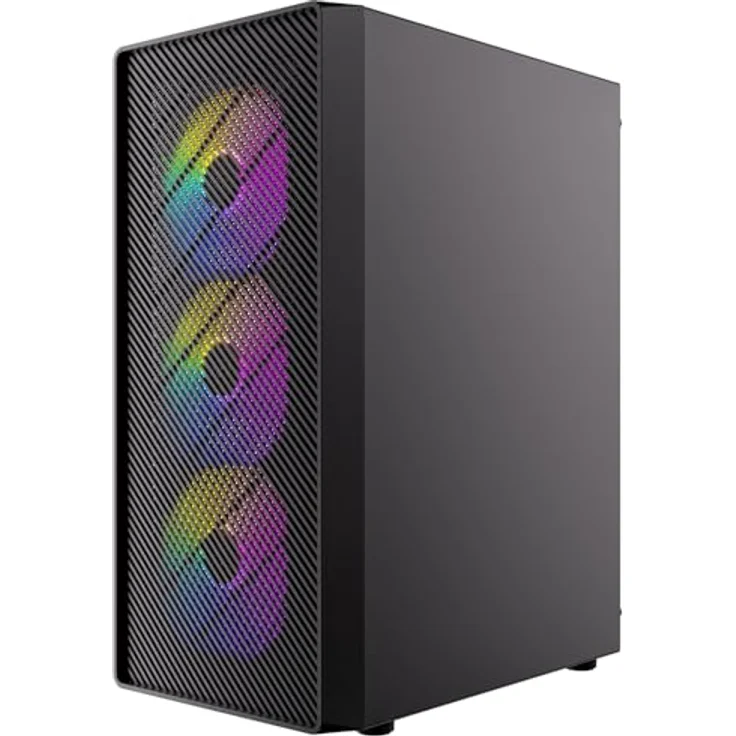 Antec AX26 RGB Elite, Midi Tower Gaming PC Gehäuse ATX mit 4 integrierten Lüftern, schwarz – Bild 1