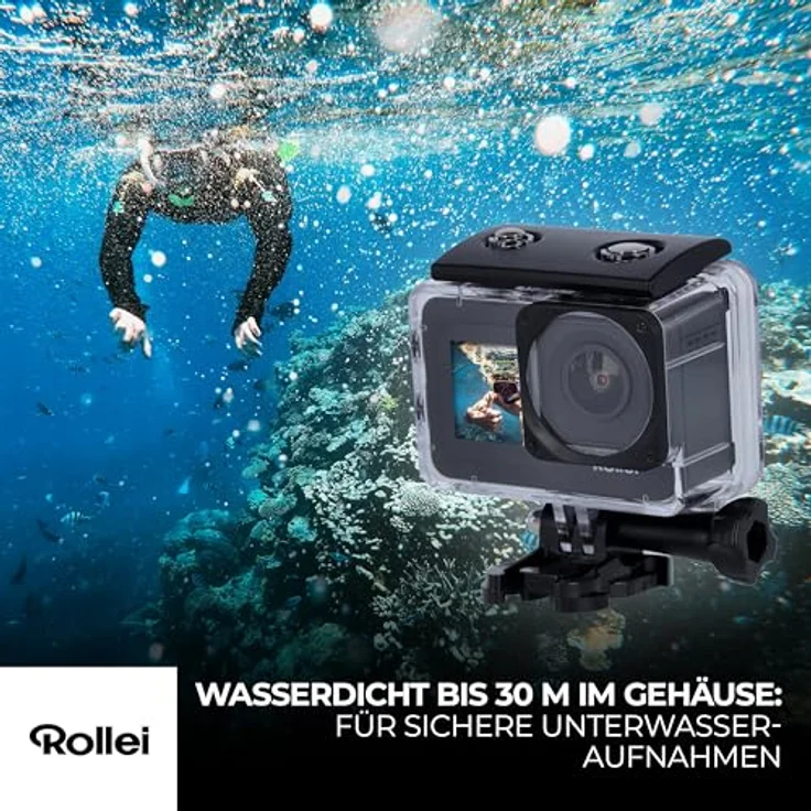 Rollei Actioncam D6Pro - 5K-Video, 2,2" IPS-Touchscreen, Wasserdichtes Gehäuse bis zu 30 m, 6-Achsen-Bildstabilisierung, Drahtloses Mikrofon inklusive – Bild 4